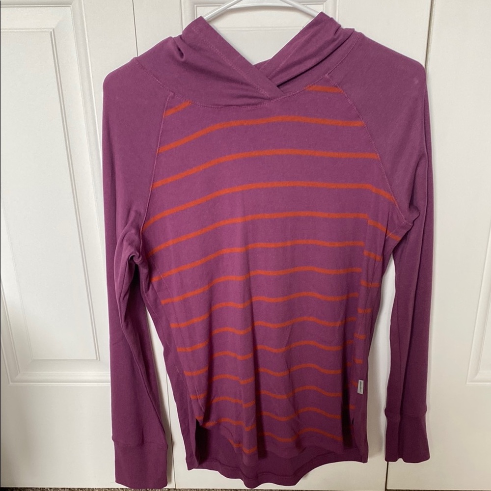 Eddie Bauer Purple and Orange Striped Hoodie